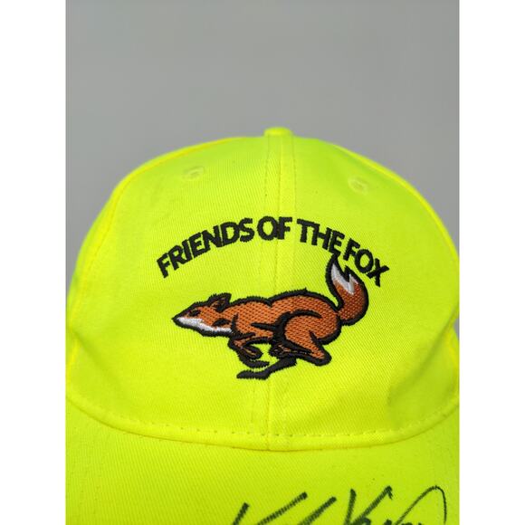 Autographed Friends of the Fox Hat Embroidered Strapback Yellow 2 Signatures - Picture 4 of 12